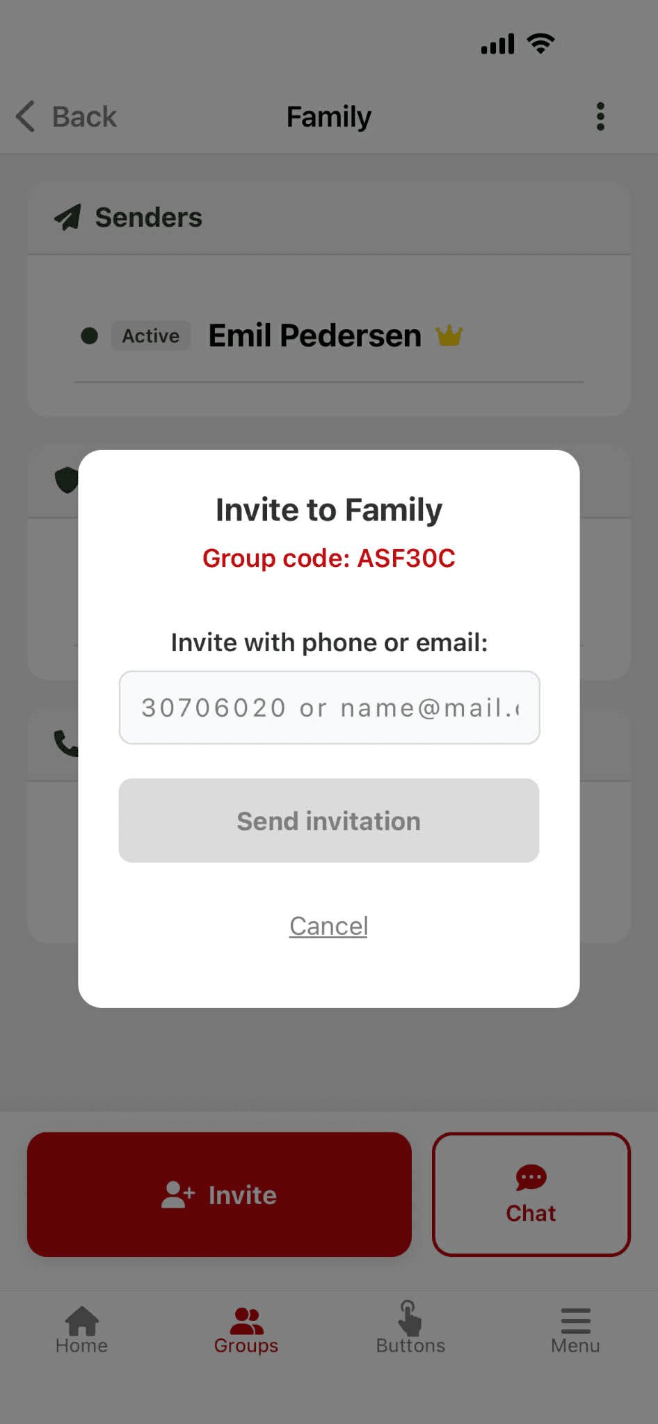 Tap "View and invite"